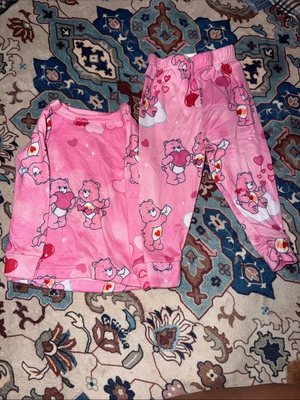 Girls' Pink Bear Print Pajama Set